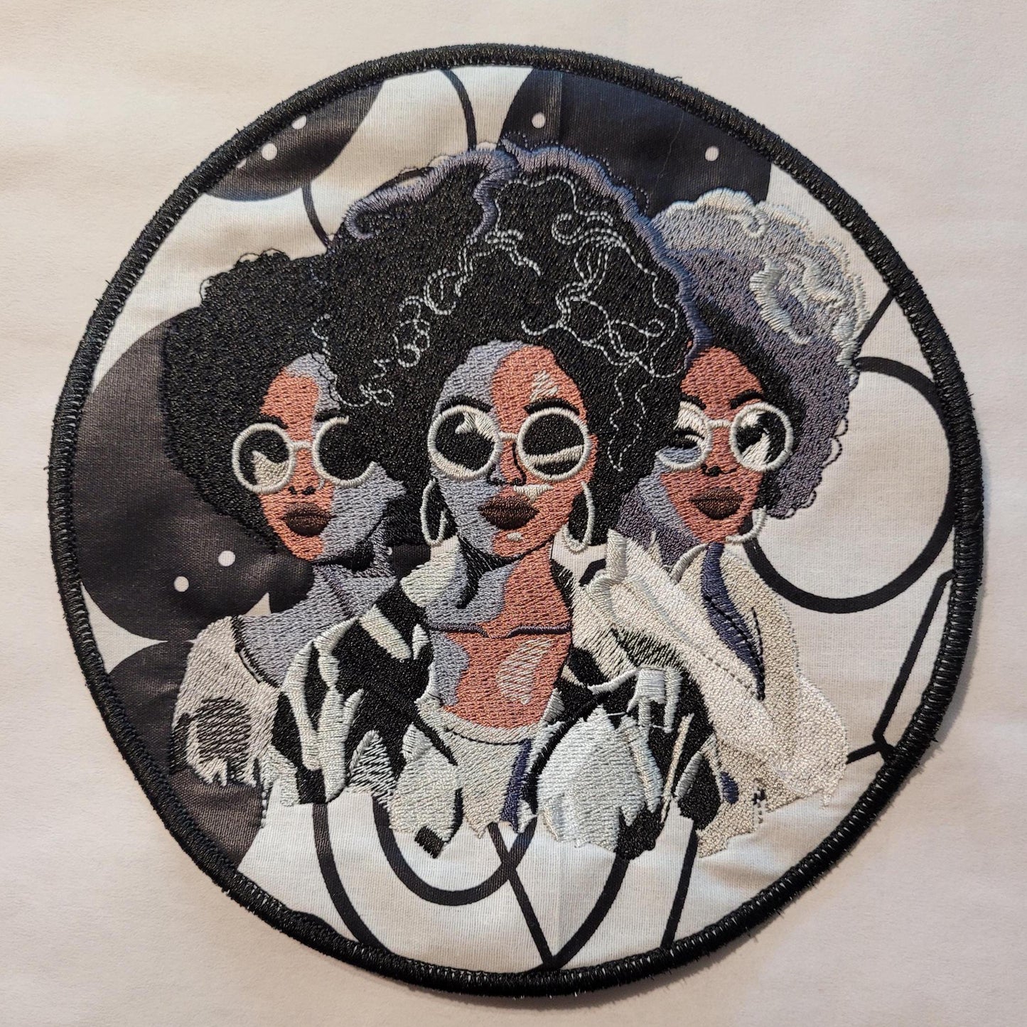 African American Black Sisters Patch, Abstract, Black Girl Magic, Afrocentric Patches, Afro Woman Sew-on Patch, Patches for the Culture