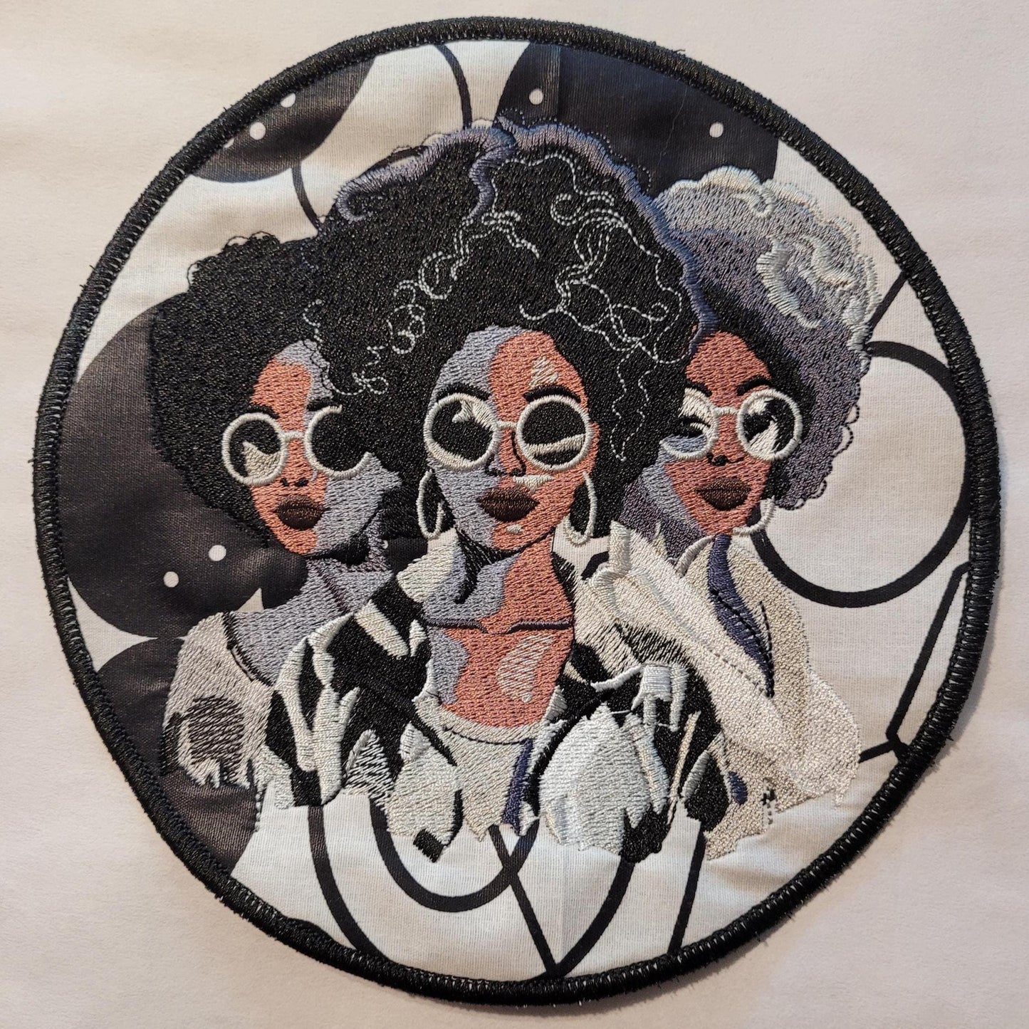 African American Black Sisters Patch, Abstract, Black Girl Magic, Afrocentric Patches, Afro Woman Sew-on Patch, Patches for the Culture