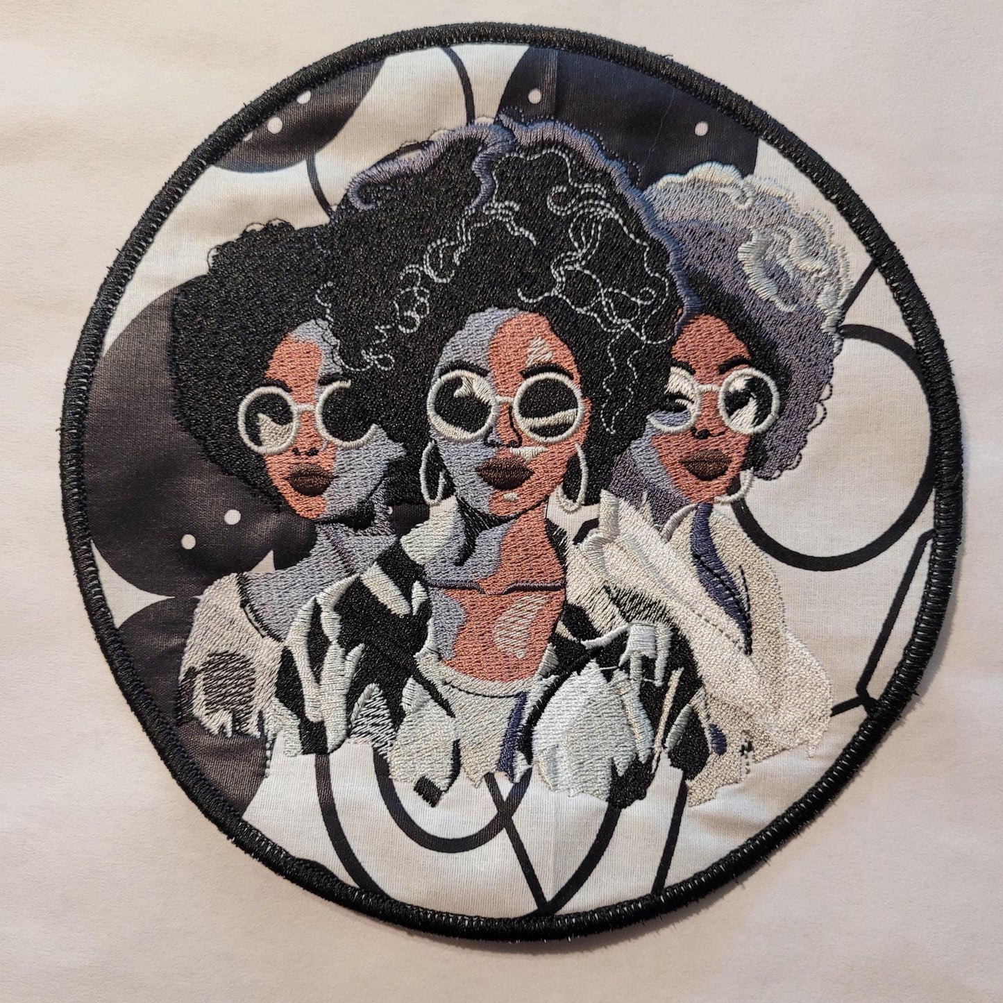 African American Black Sisters Patch, Abstract, Black Girl Magic, Afrocentric Patches, Afro Woman Sew-on Patch, Patches for the Culture