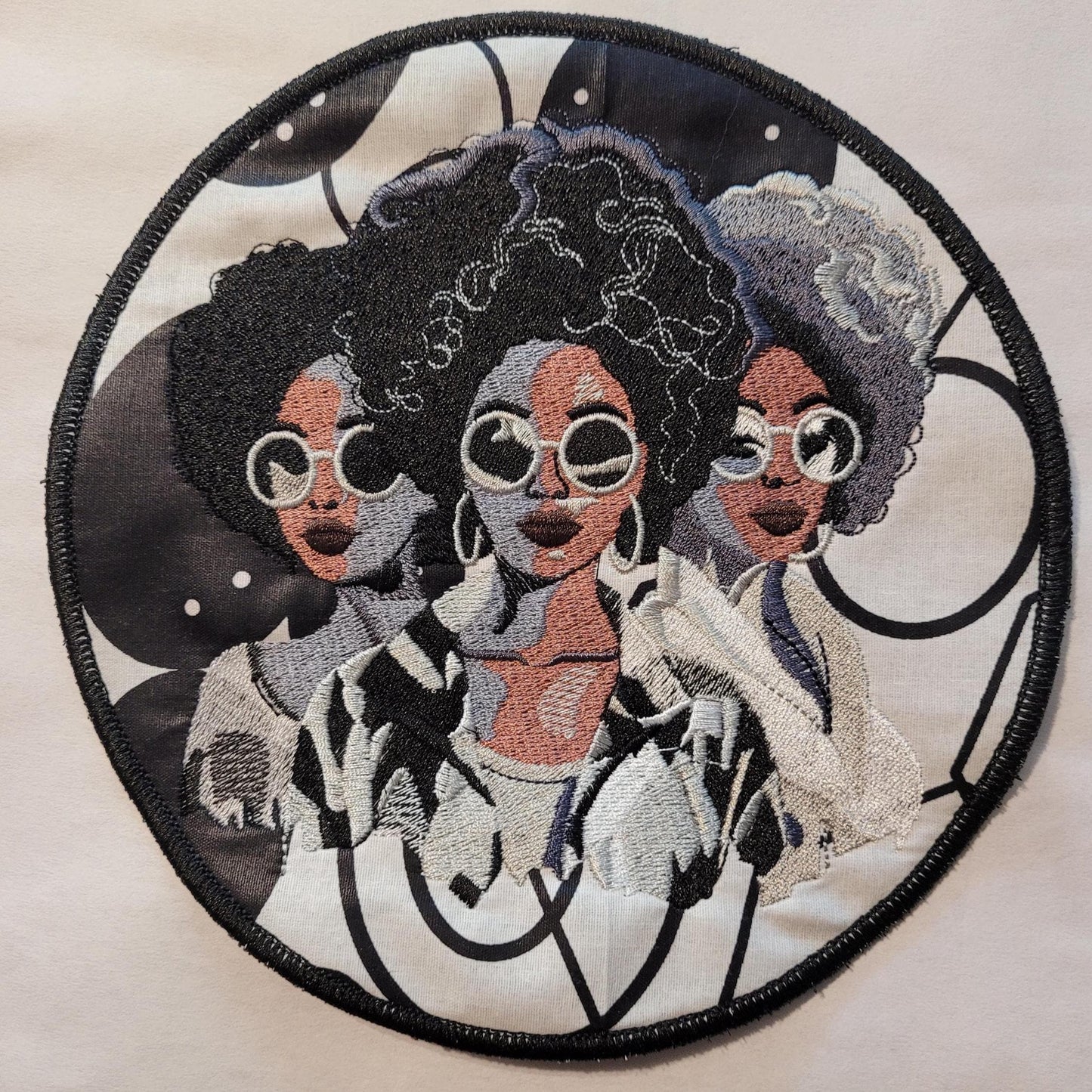 African American Black Sisters Patch, Abstract, Black Girl Magic, Afrocentric Patches, Afro Woman Sew-on Patch, Patches for the Culture