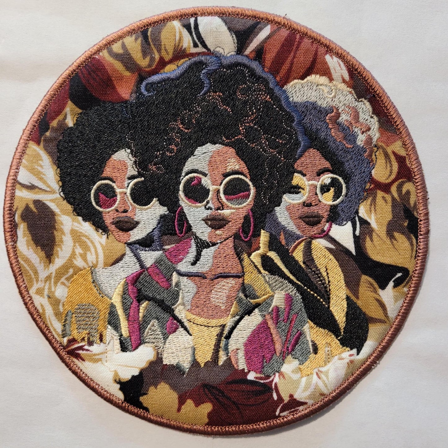 African American Black Sisters Patch, Abstract, Black Girl Magic, Afrocentric Patches, Afro Woman Sew-on Patch, Patches for the Culture