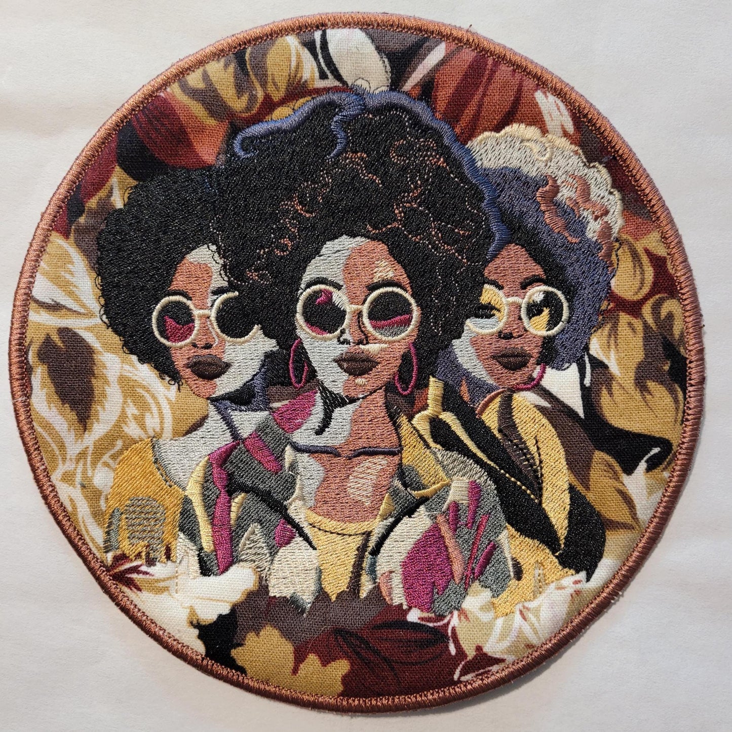 African American Black Sisters Patch, Abstract, Black Girl Magic, Afrocentric Patches, Afro Woman Sew-on Patch, Patches for the Culture