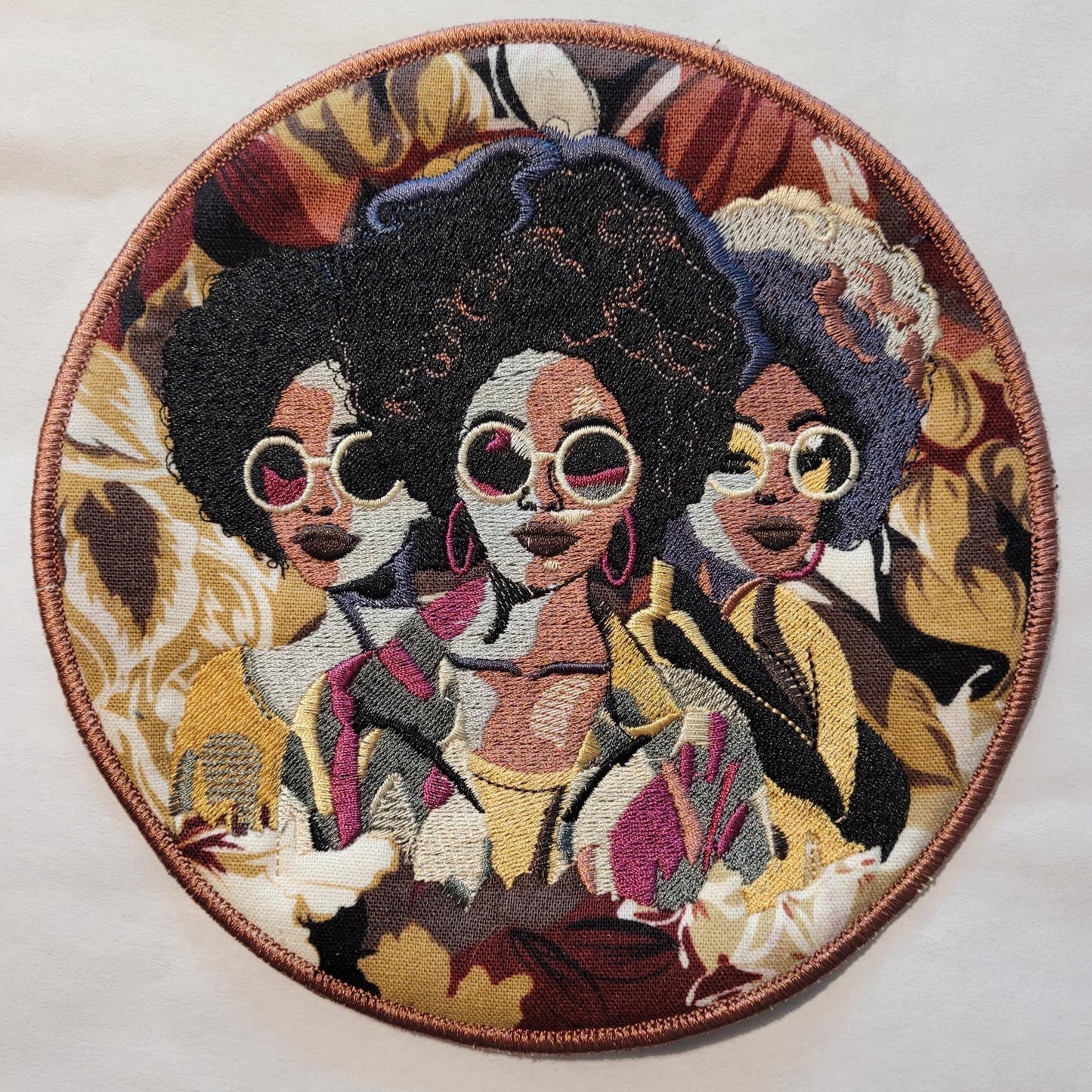 African American Black Sisters Patch, Abstract, Black Girl Magic, Afrocentric Patches, Afro Woman Sew-on Patch, Patches for the Culture