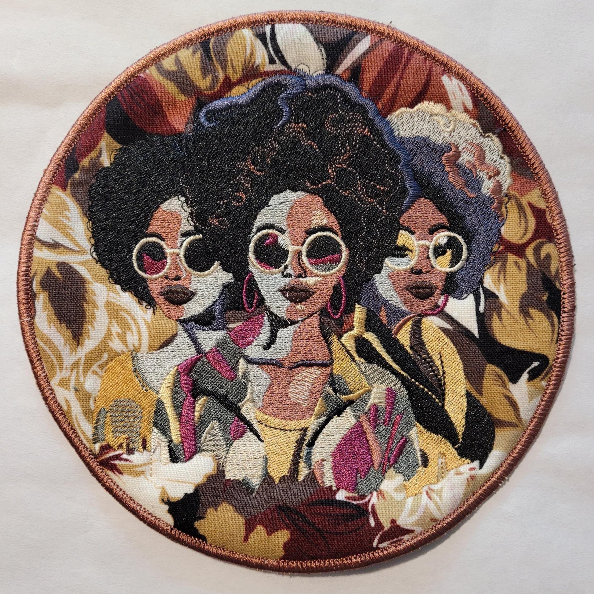 African American Black Sisters Patch, Abstract, Black Girl Magic, Afrocentric Patches, Afro Woman Sew-on Patch, Patches for the Culture