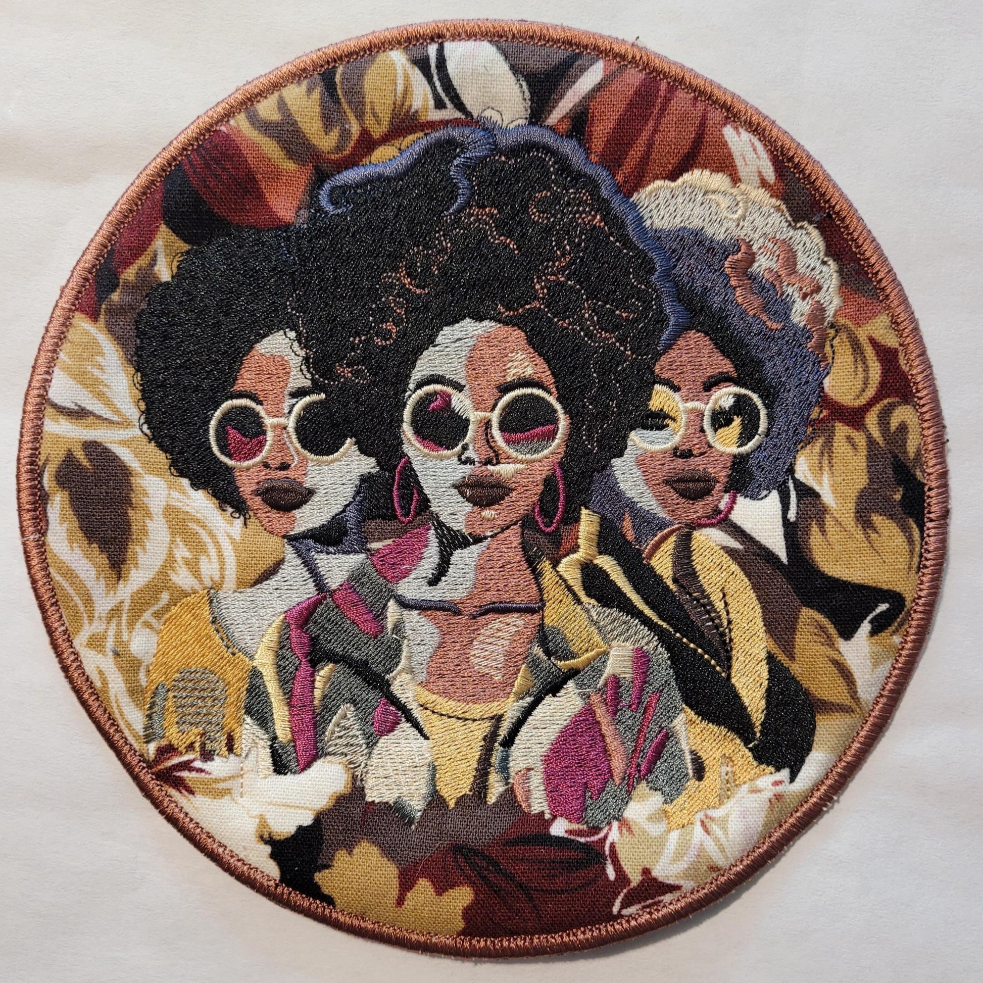 African American Black Sisters Patch, Abstract, Black Girl Magic, Afrocentric Patches, Afro Woman Sew-on Patch, Patches for the Culture