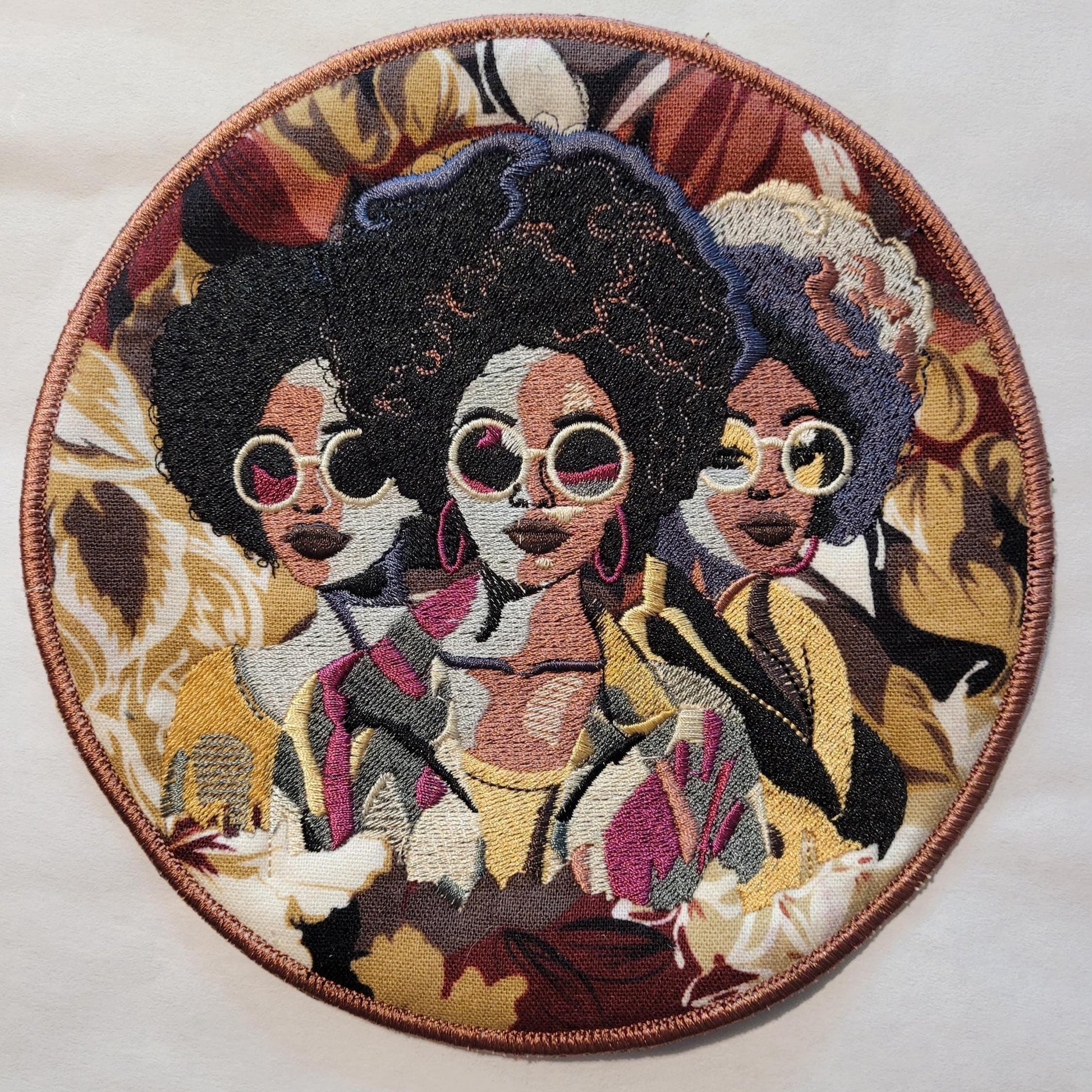 African American Black Sisters Patch, Abstract, Black Girl Magic, Afrocentric Patches, Afro Woman Sew-on Patch, Patches for the Culture