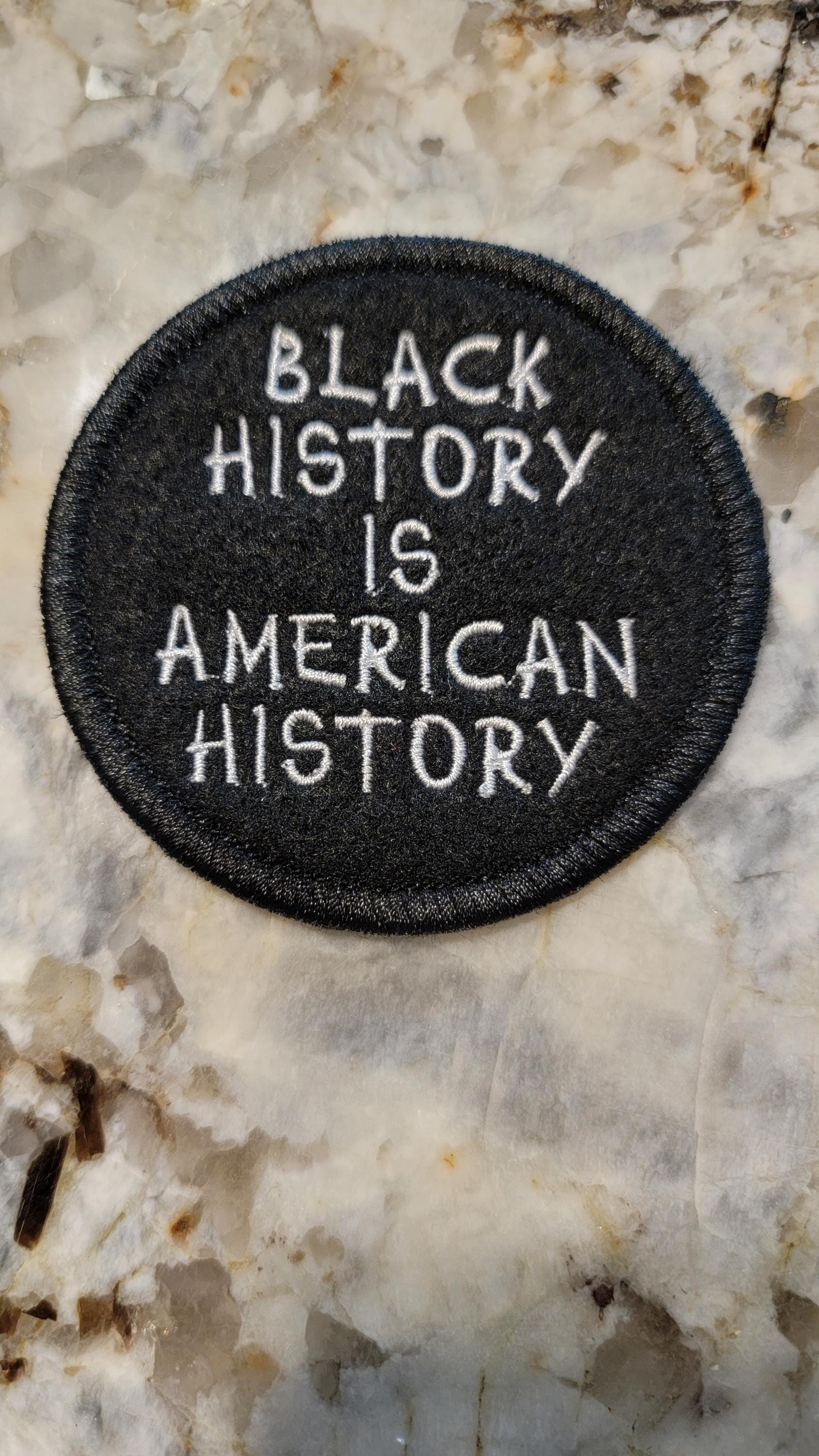 Black History Patch – “Black History Is American History” Embroidered Iron-On Patch (3.5")
