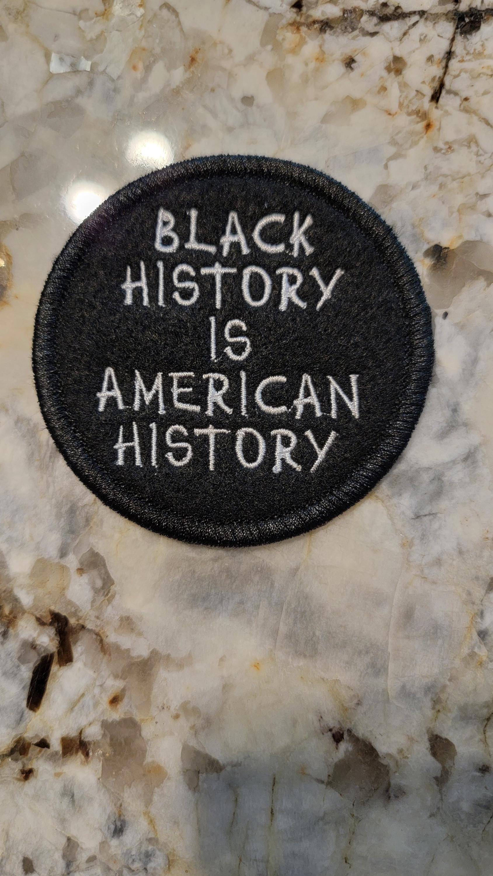 Black History Patch – “Black History Is American History” Embroidered Iron-On Patch (3.5")