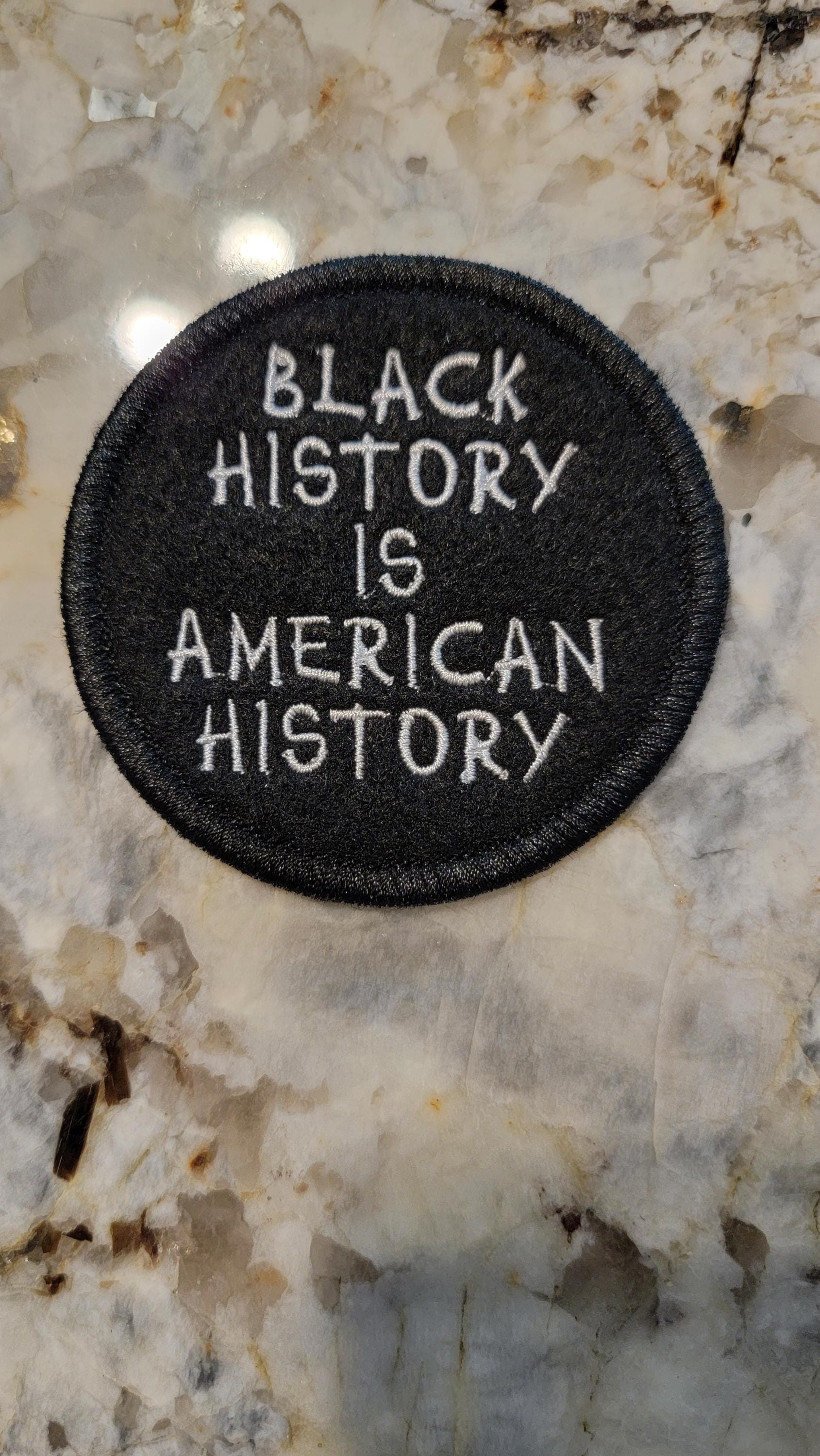 Black History Patch – “Black History Is American History” Embroidered Iron-On Patch (3.5")