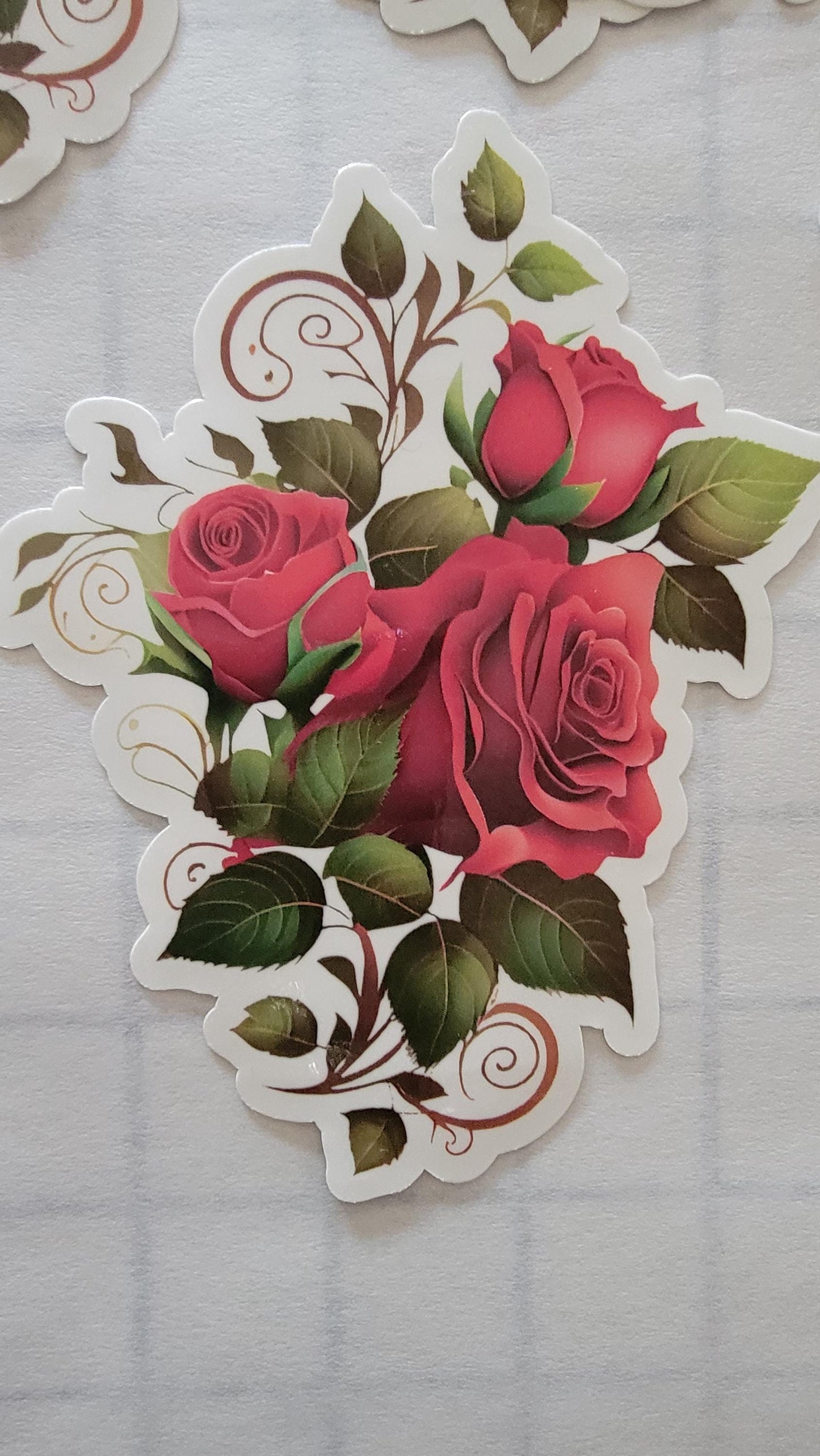 Victorian Rose Garden Vinyl Sticker Set – 6 Laminated Pieces, 5"+ Each