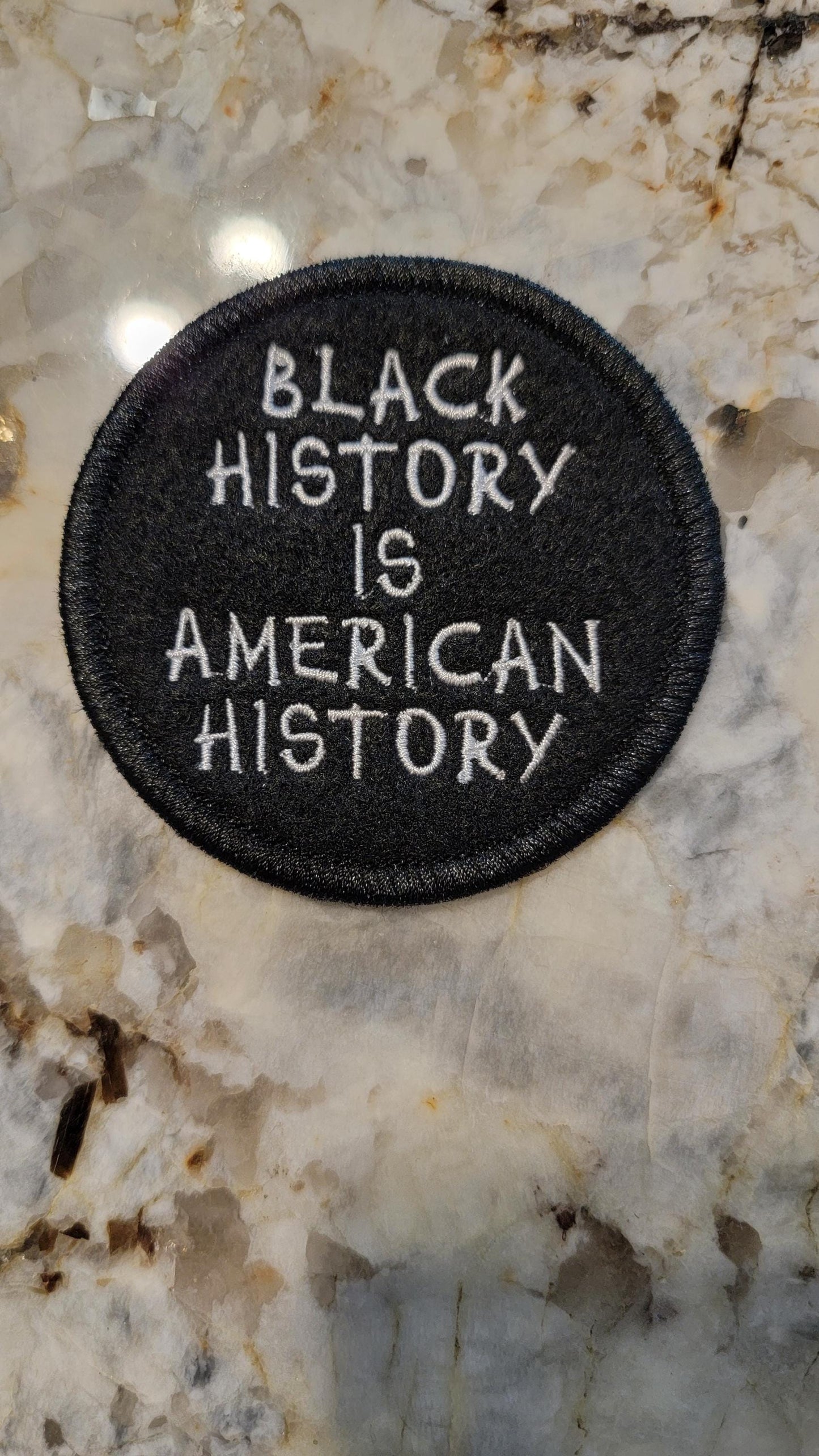 Black History Patch – “Black History Is American History” Embroidered Iron-On Patch (3.5")