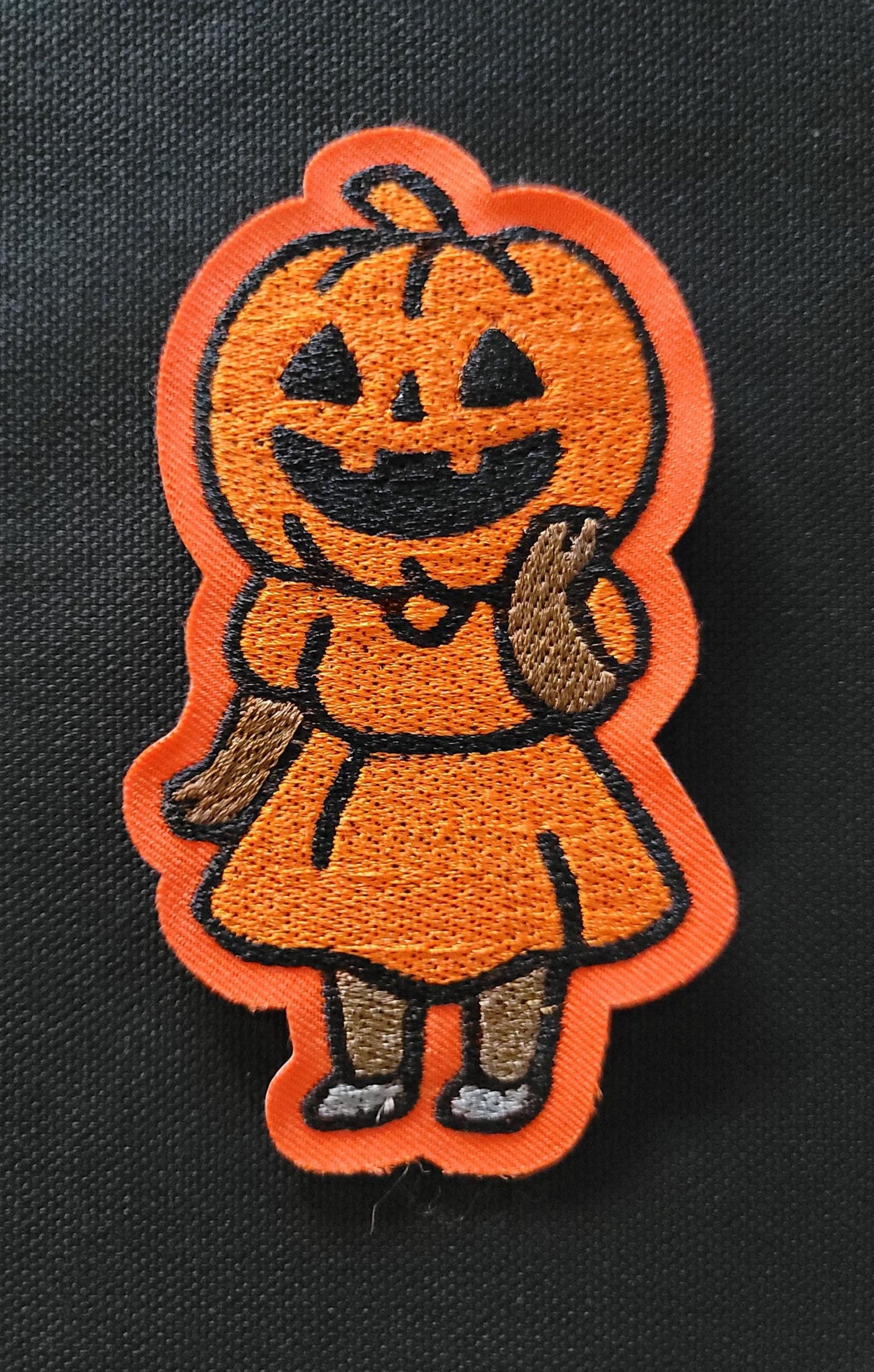 Black Girl, Pumpkin Halloween Embroidered Patch – Retro Cute Jack-O-Lantern Costume Iron On