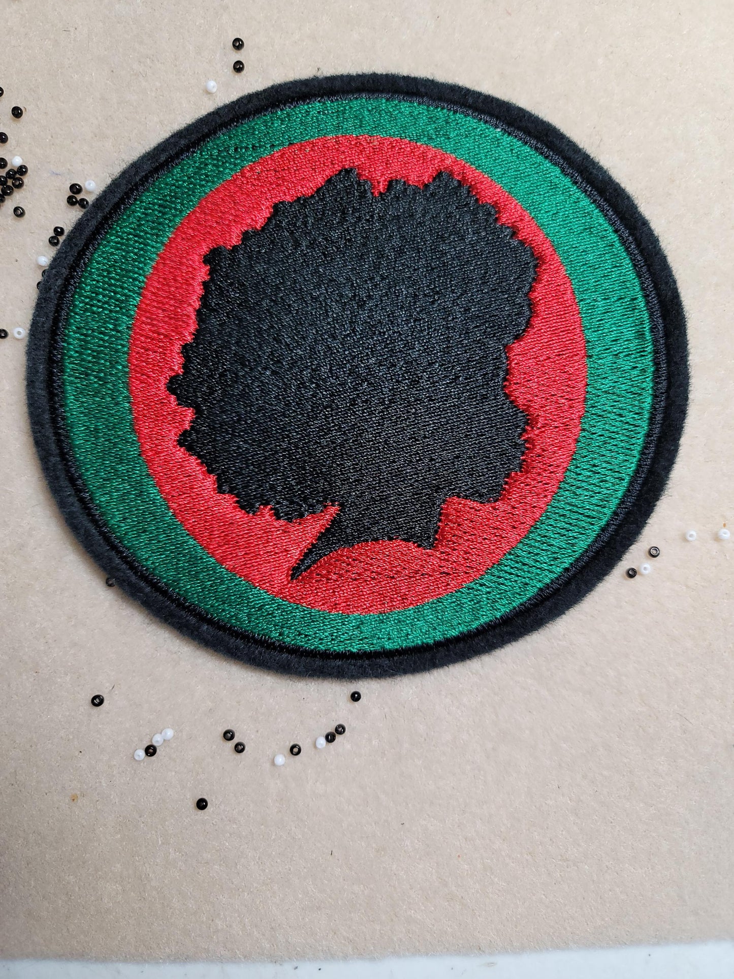 Black Child Patch. Black Power Silhouette Patch, Pan-African Colors Embroidered Iron-On