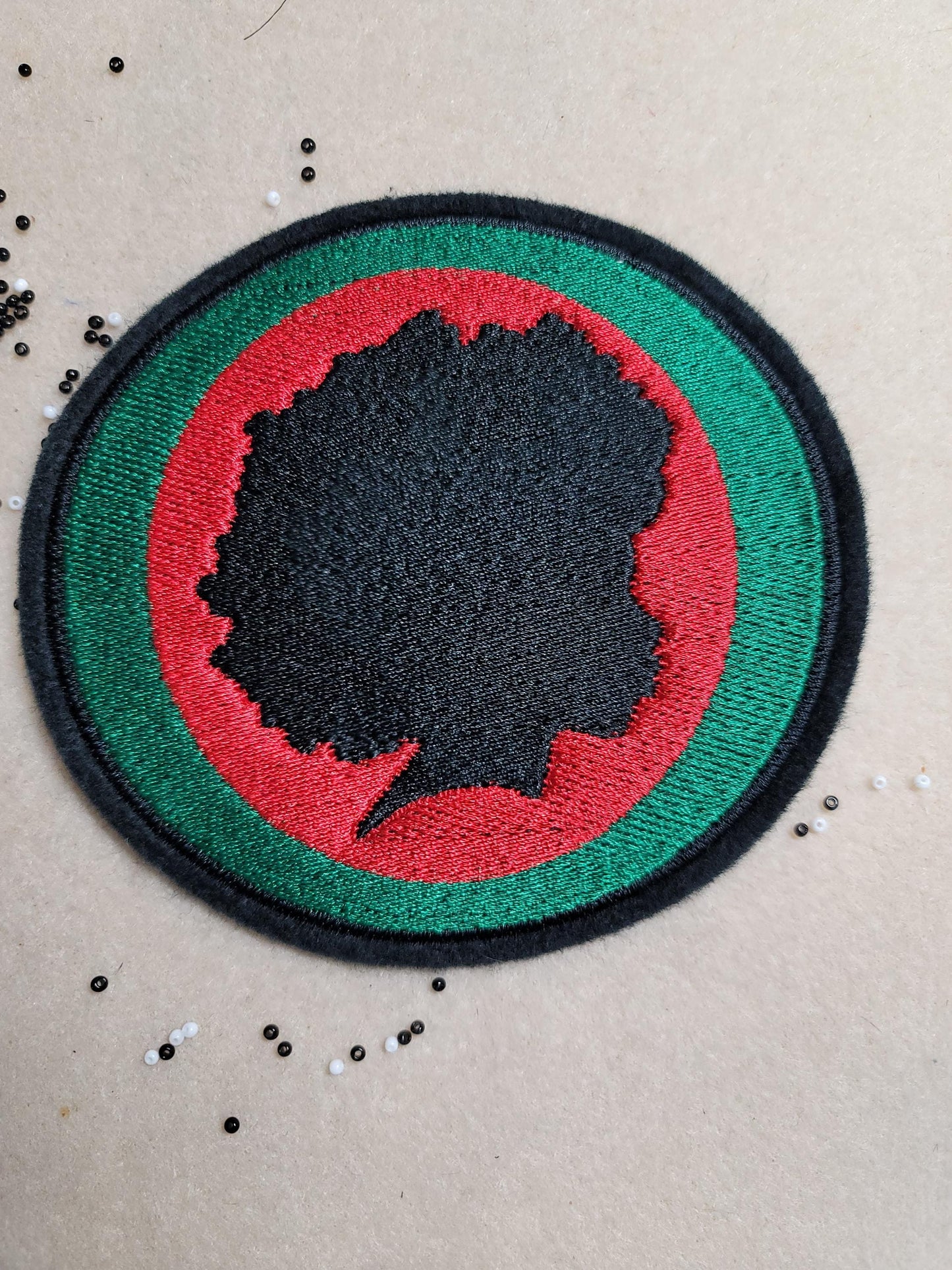 Black Child Patch. Black Power Silhouette Patch, Pan-African Colors Embroidered Iron-On