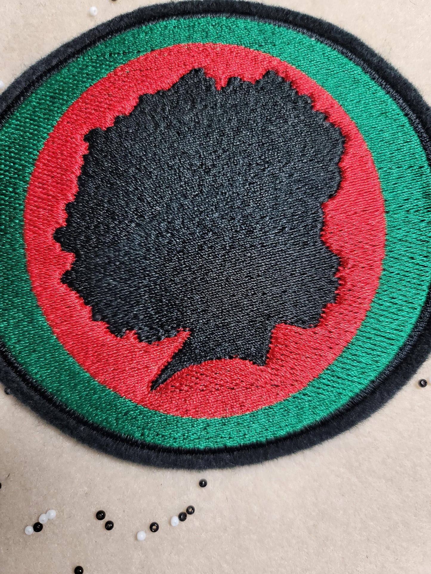 Black Child Patch. Black Power Silhouette Patch, Pan-African Colors Embroidered Iron-On
