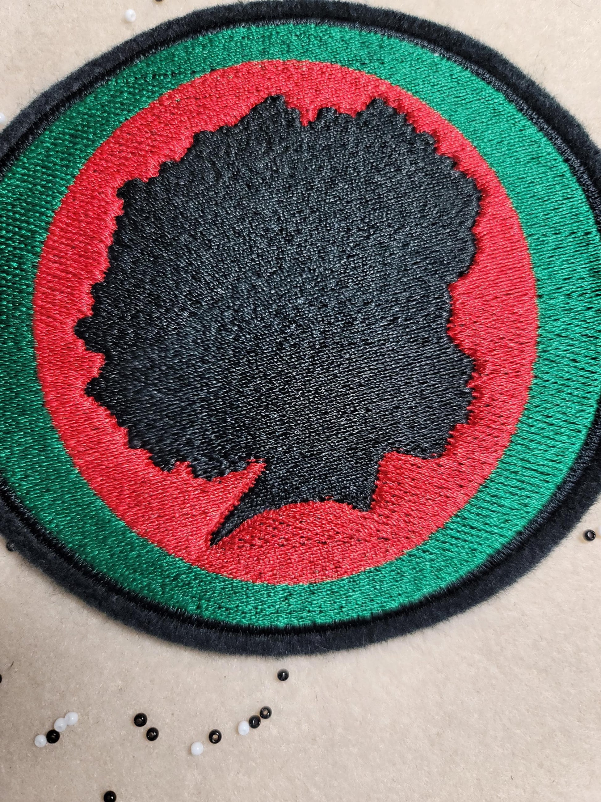 Black Child Patch. Black Power Silhouette Patch, Pan-African Colors Embroidered Iron-On