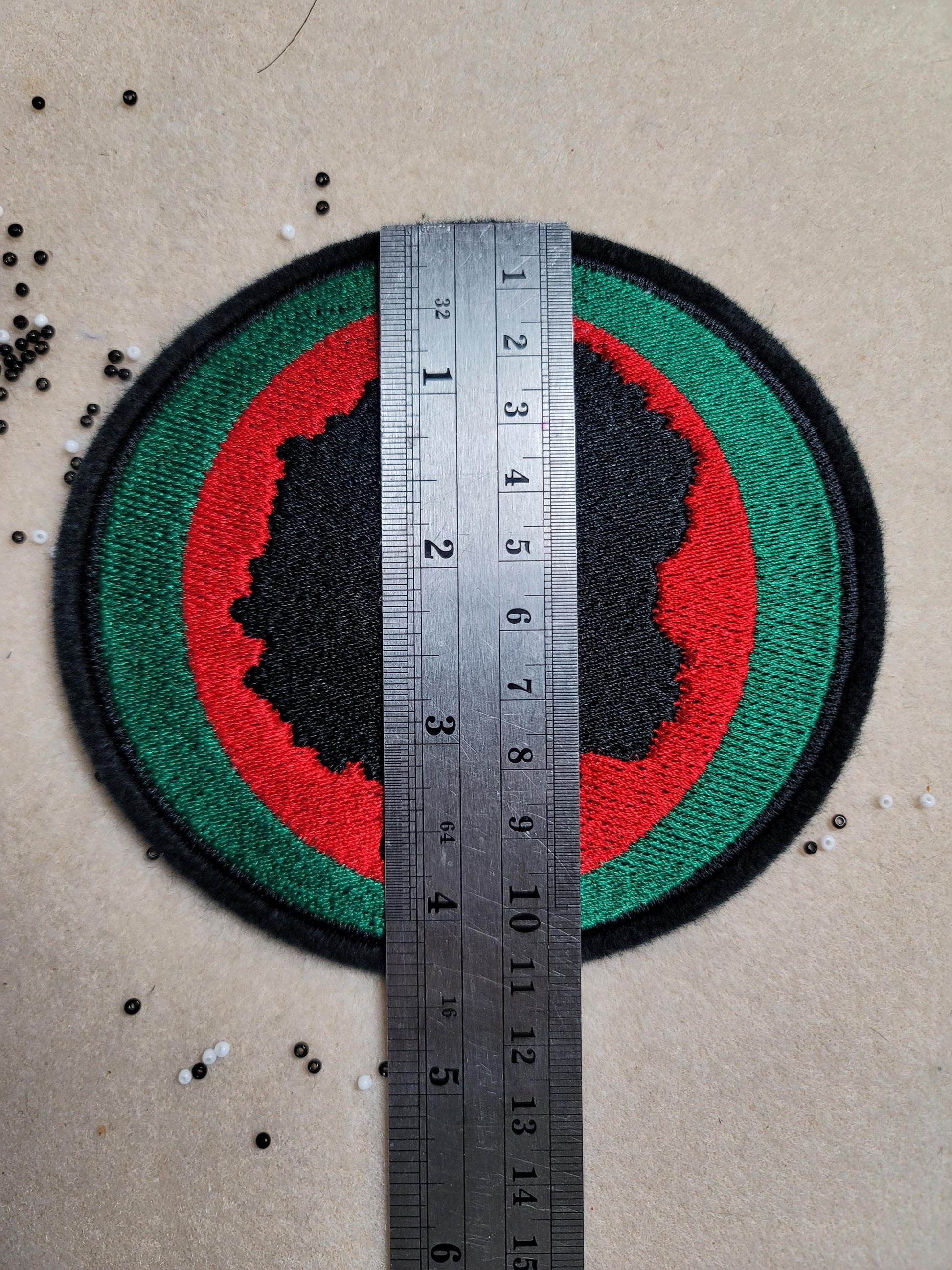 Black Child Patch. Black Power Silhouette Patch, Pan-African Colors Embroidered Iron-On