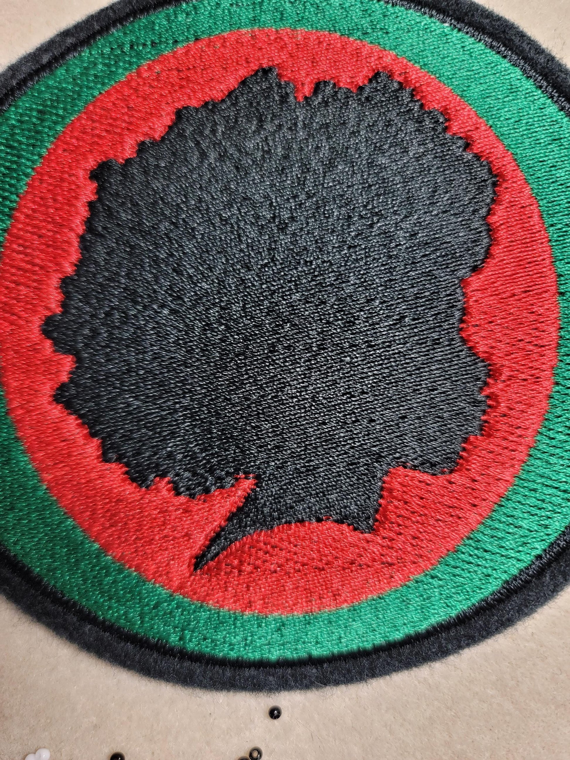 Black Child Patch. Black Power Silhouette Patch, Pan-African Colors Embroidered Iron-On