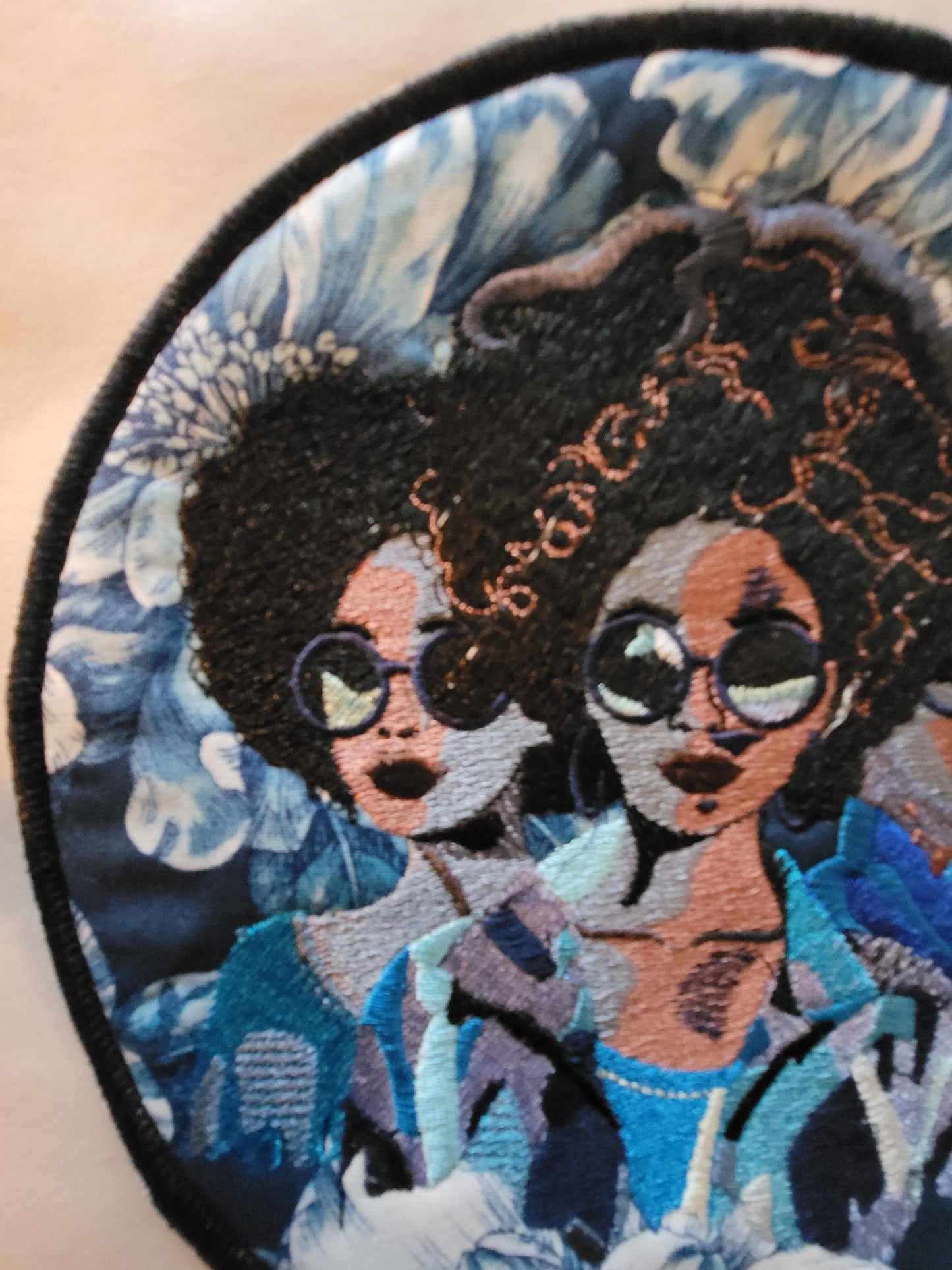 African American Black Sisters Patch, Abstract, Black Girl Magic, Afrocentric Patches, Afro Woman Sew-on Patch, Patches for the Culture