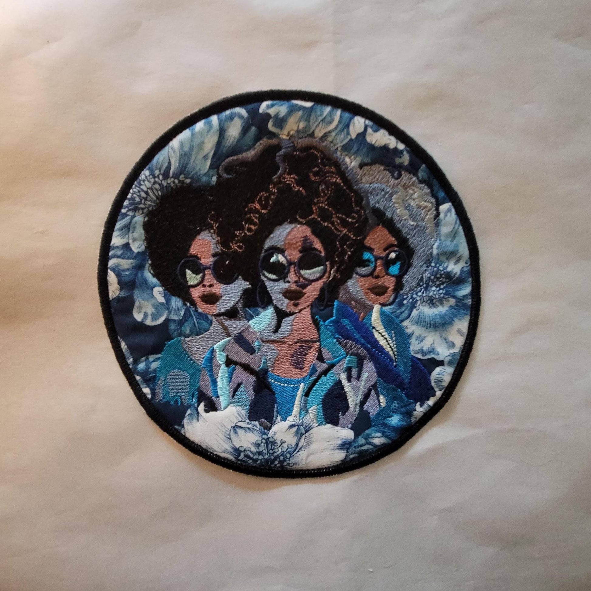 African American Black Sisters Patch, Abstract, Black Girl Magic, Afrocentric Patches, Afro Woman Sew-on Patch, Patches for the Culture