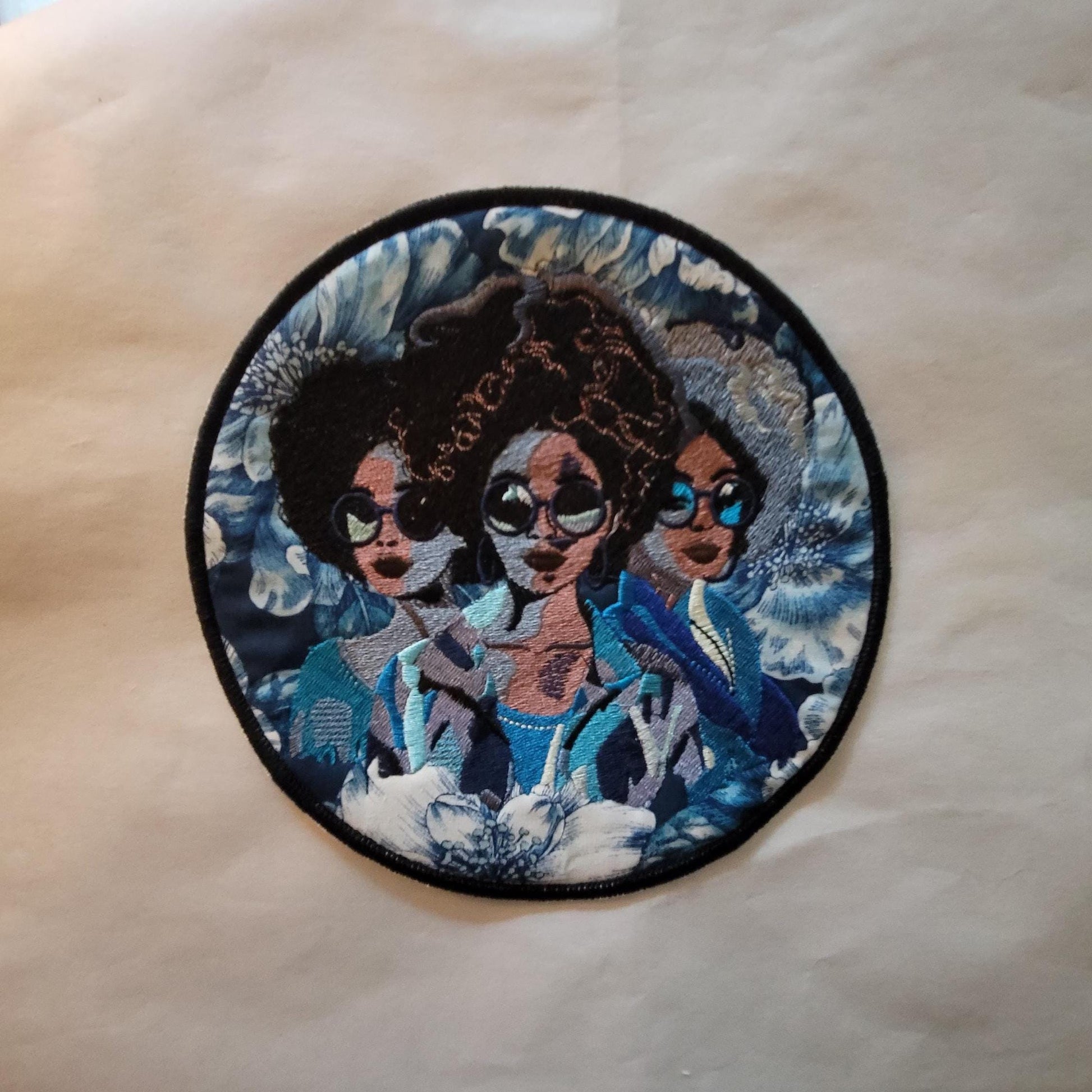 African American Black Sisters Patch, Abstract, Black Girl Magic, Afrocentric Patches, Afro Woman Sew-on Patch, Patches for the Culture