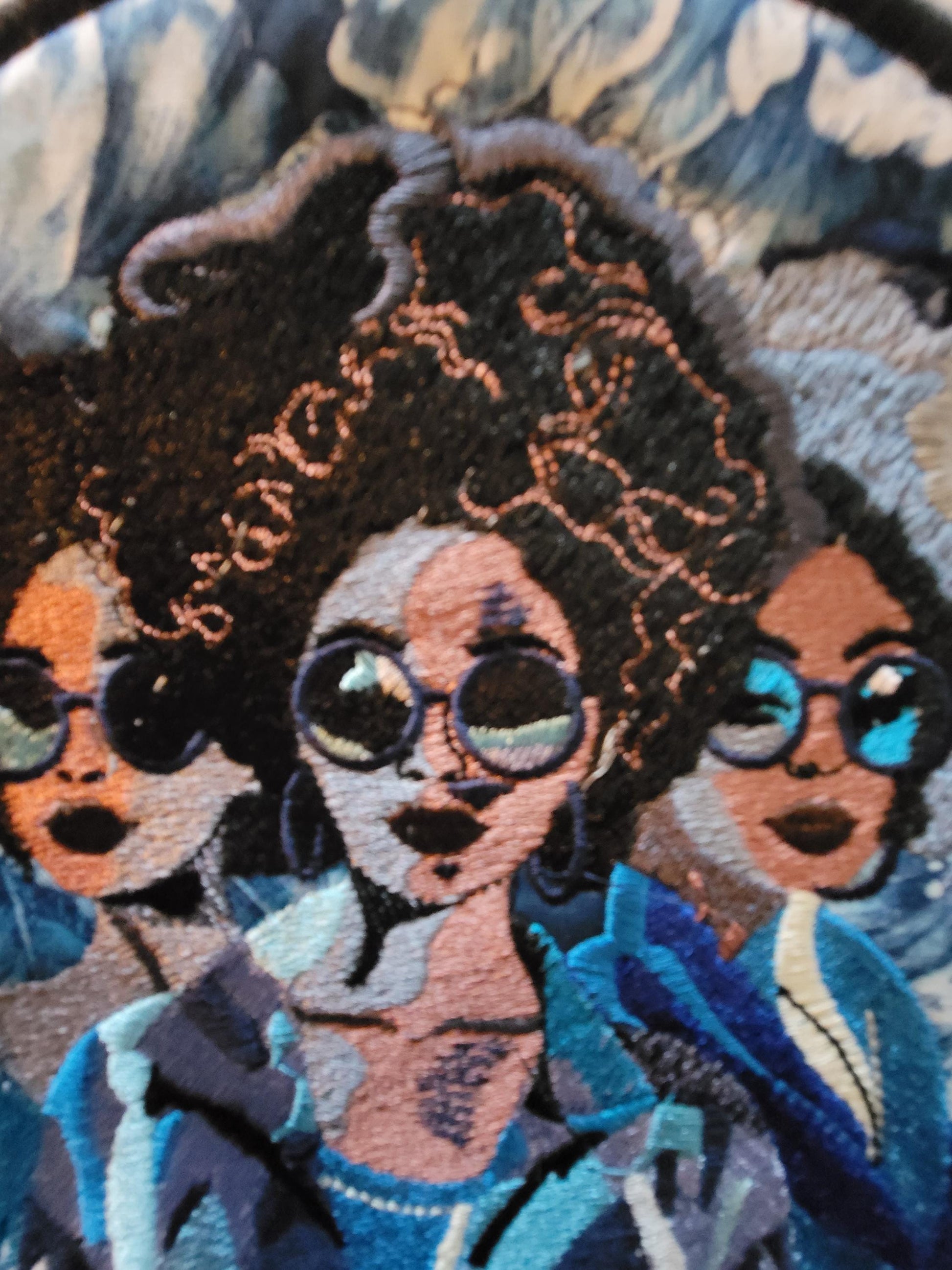 African American Black Sisters Patch, Abstract, Black Girl Magic, Afrocentric Patches, Afro Woman Sew-on Patch, Patches for the Culture