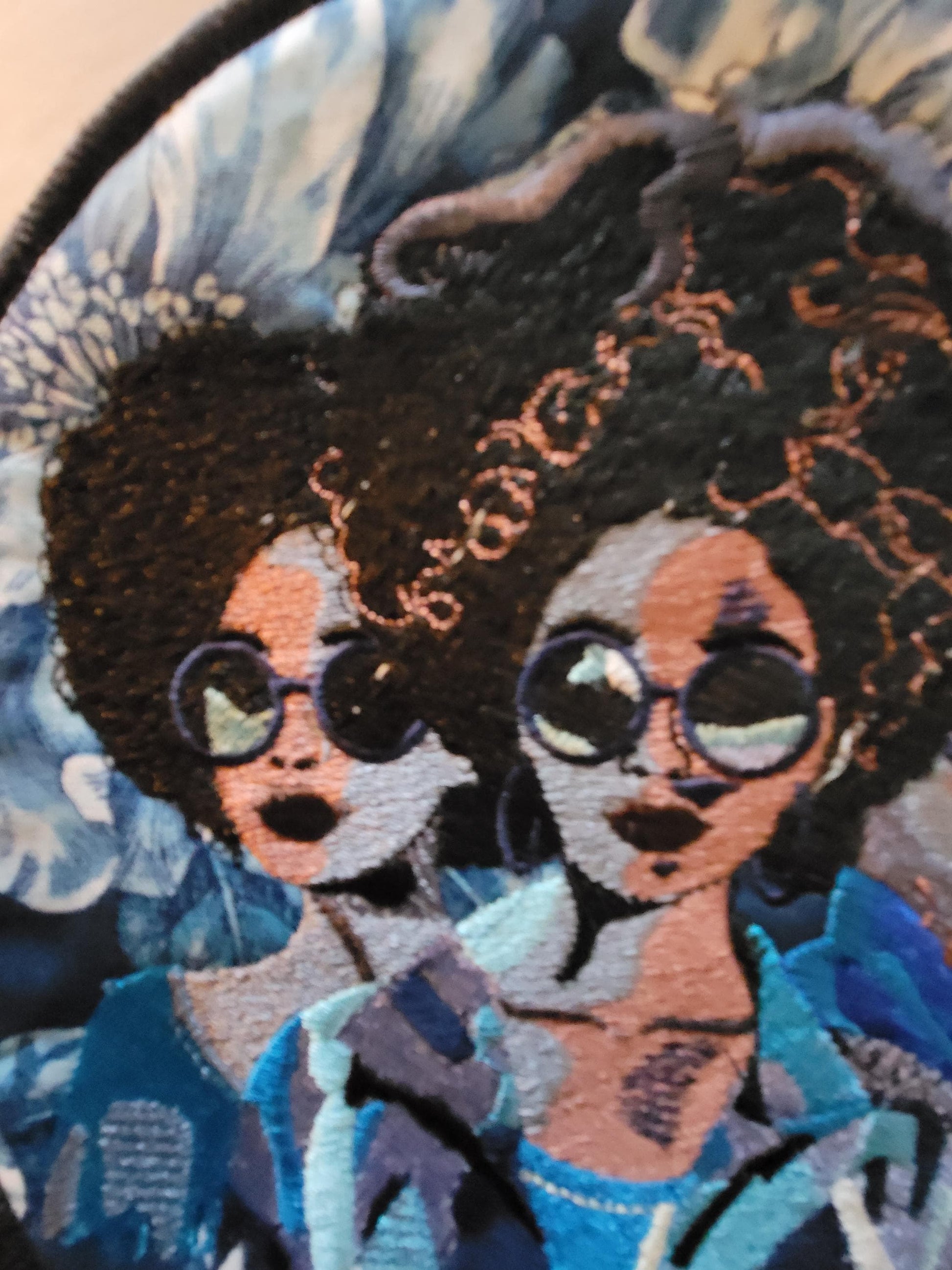 African American Black Sisters Patch, Abstract, Black Girl Magic, Afrocentric Patches, Afro Woman Sew-on Patch, Patches for the Culture