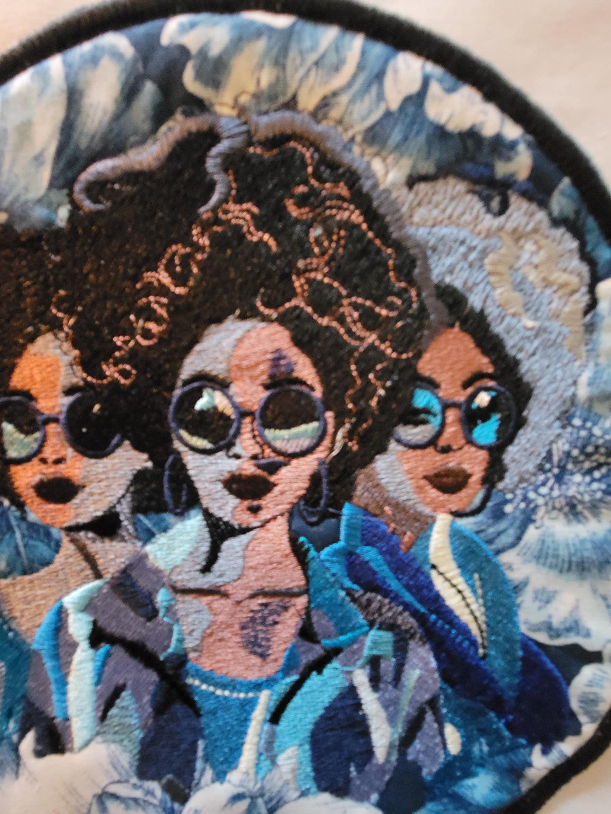 African American Black Sisters Patch, Abstract, Black Girl Magic, Afrocentric Patches, Afro Woman Sew-on Patch, Patches for the Culture