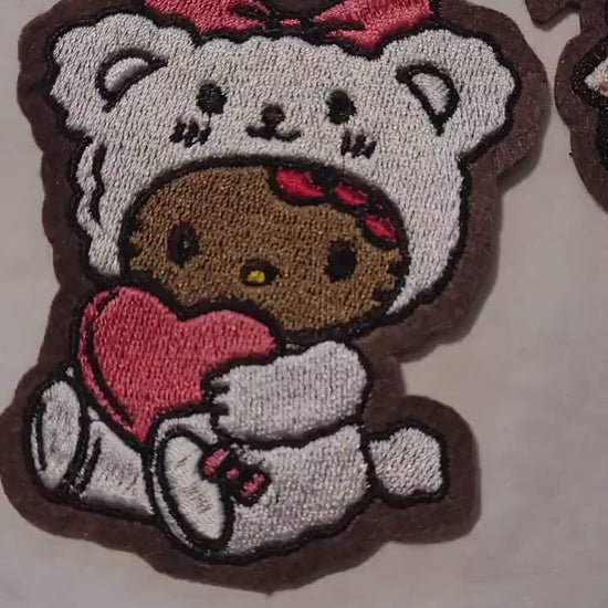 African American H Kitty Patch Iron-On - Embroidered Design, Black H Kitty Patch - Cultural Representation, Melanin, Diverse, Urban,