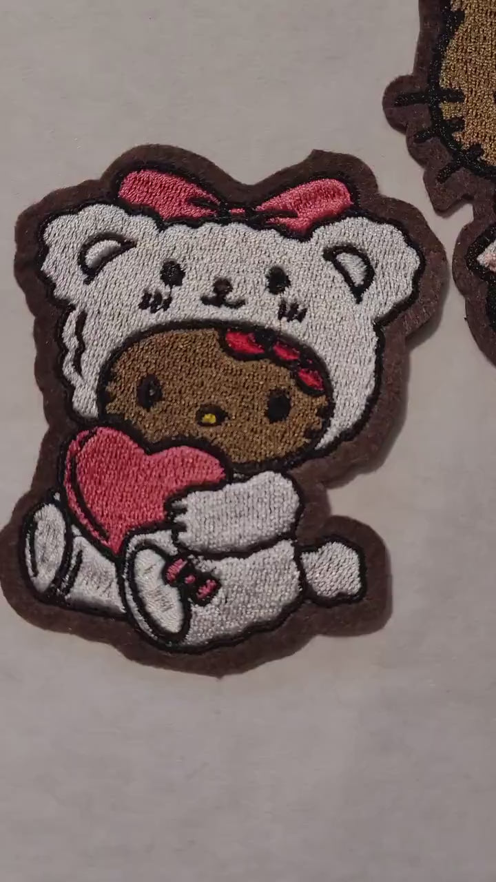 African American H Kitty Patch Iron-On - Embroidered Design, Black H Kitty Patch - Cultural Representation, Melanin, Diverse, Urban,