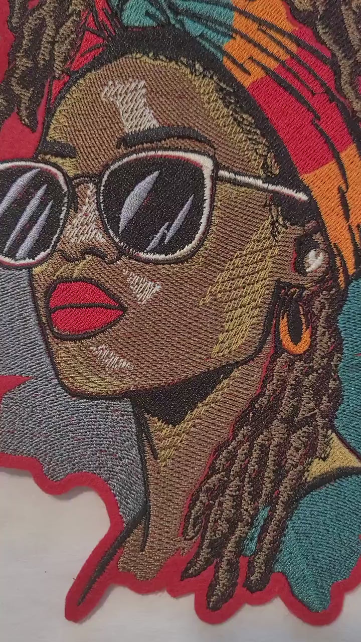 Loc'd Hair Patches, Abstract and Vibrant Soulful Patches, Afro Queen Patch, Crown of Locs, Rooted, Radiant, Loc'd in Power, Black & Bold