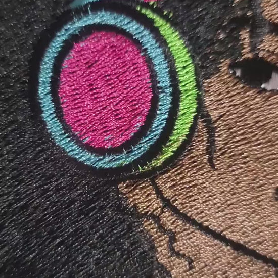 Black Girl with Headphones Iron-on Patch, Young Gifted and Black Patch or Picture for your Frame,  Black Girl Magic