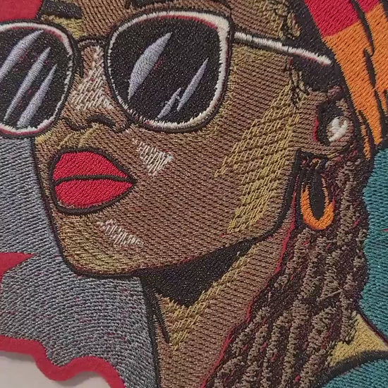 Loc'd Hair Patches, Abstract and Vibrant Soulful Patches, Afro Queen Patch, Crown of Locs, Rooted, Radiant, Loc'd in Power, Black & Bold